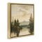 Stupell Industries Soft Beige Mountain Scenery Framed Floater Canvas Wall Art